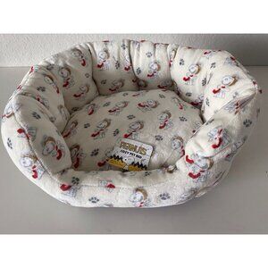Peanuts Snoopy Small Dog Pet Cozy Cuddler Bed Flying Ace Paw Prints 19 X 15 X 7”